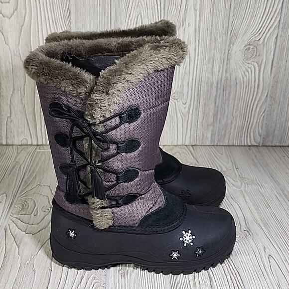 Baffin Cadee Charcoal Snow Boot Big Kid Size 4 - Picture 2 of 14
